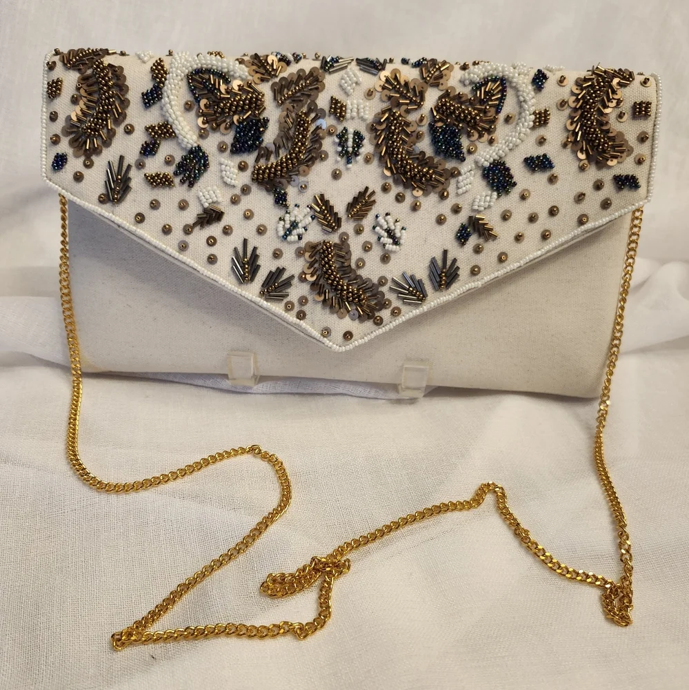 Hand Crafted (NWOT) Beaded Handbag--Crossbody/Shoulder/Clutch, $40